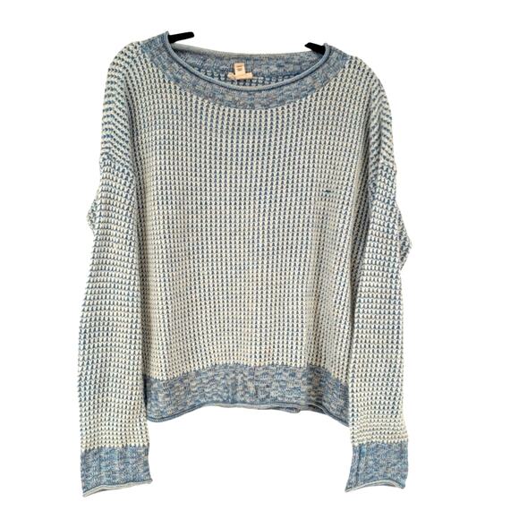 A.N.A Knitted Sweater Womens XL Blue White Cottage Feminine Soft Cozy Relaxed - Picture 1 of 6